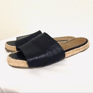 Kaanas embossed leather slide espadrille sandals